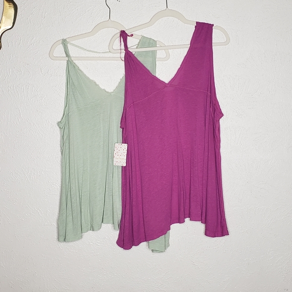Free People New Vibes Tank Bundle Pink & Green - Picture 4 of 13